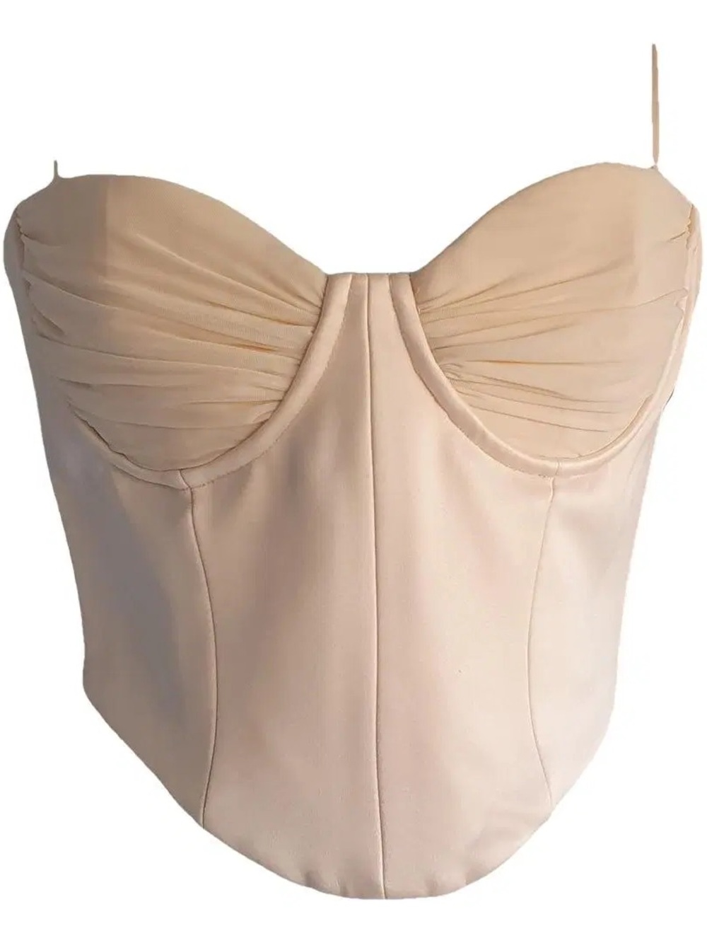 House of CB Nude Strapless Bustier Crop Top